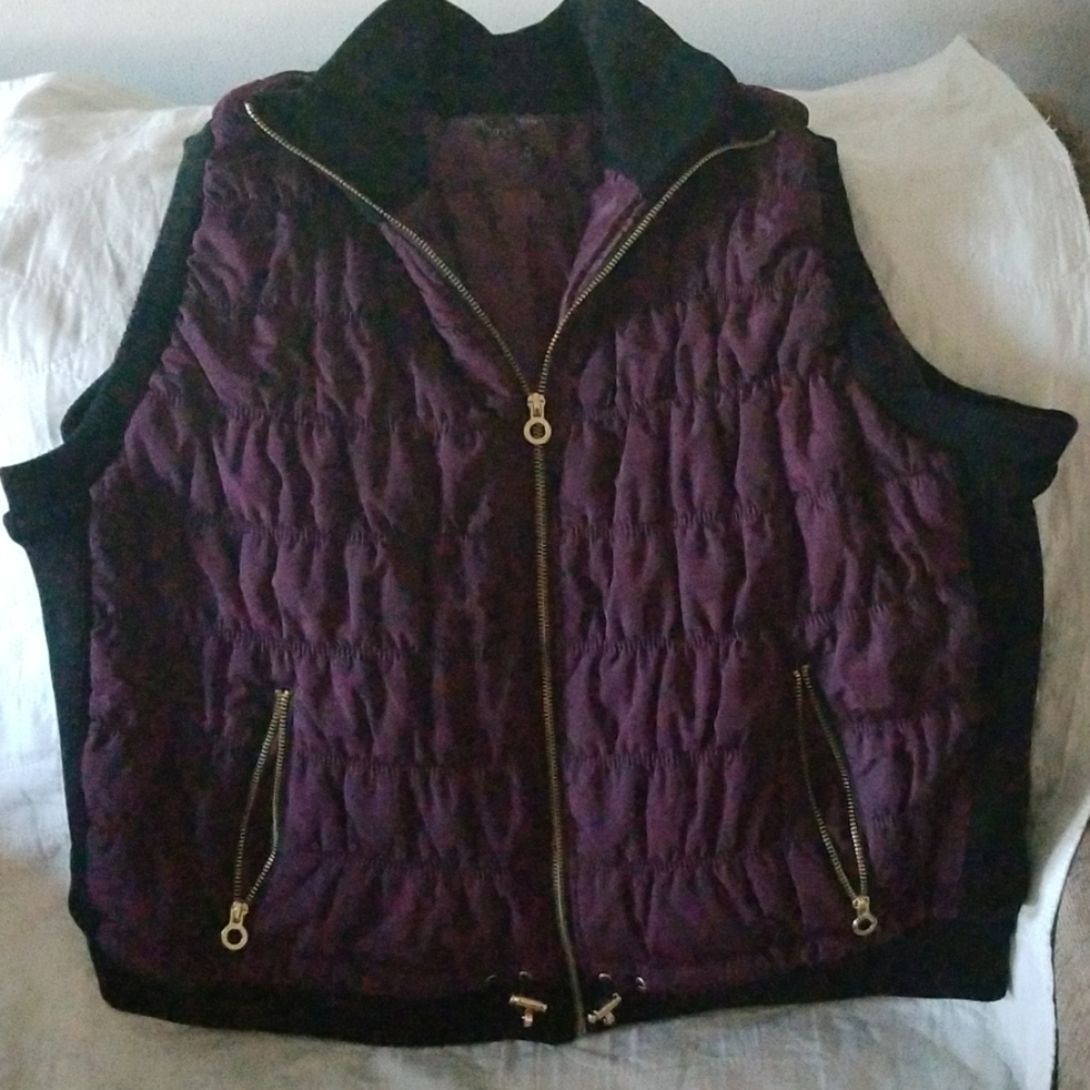 Quilted Vest, Plum color